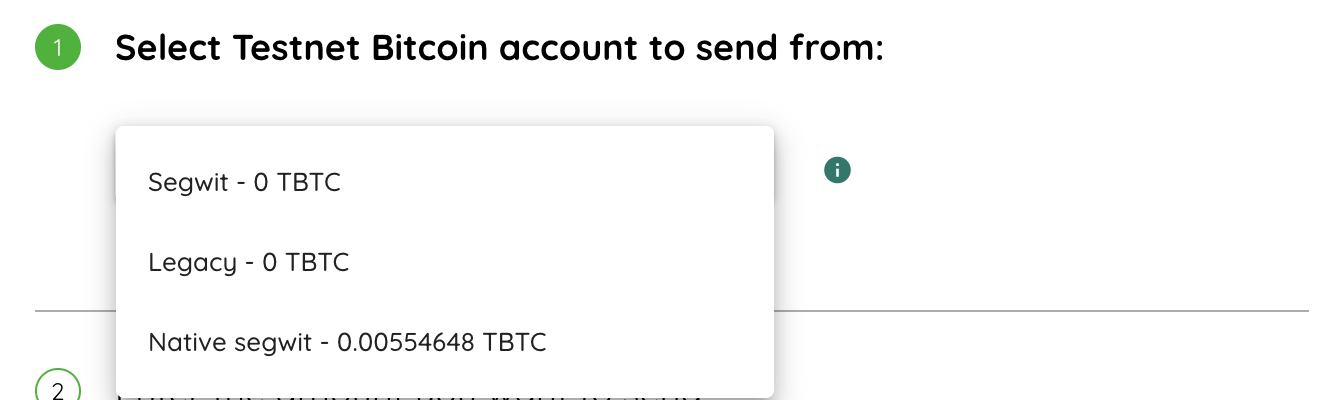 Bitcoin account to send from