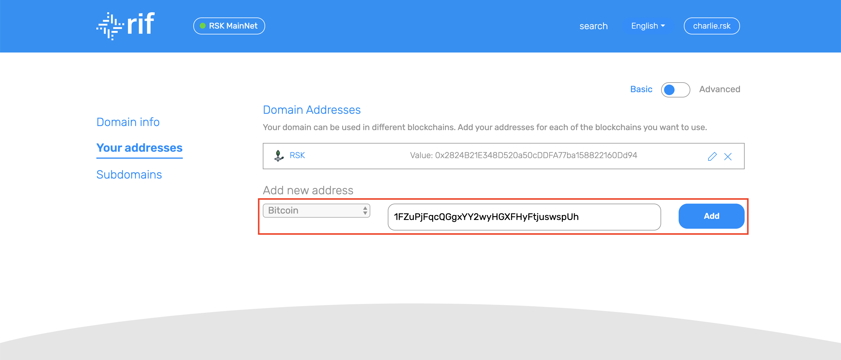 Operations - Add currency address